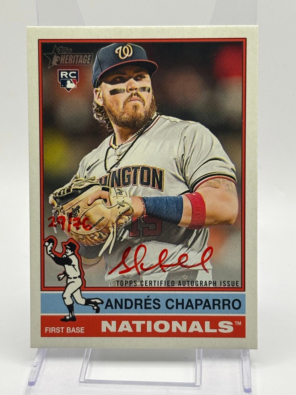 2025 Topps Heritage High Number Andres Chaparro Rookie Real One Red Ink Auto /76